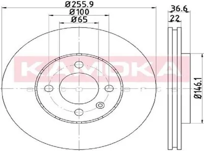 Produktbild von Bremsscheibe belüftet hochgekohlt, Ø 256 mm, 22 mm Dicke, 4-Loch, mit Schrauben