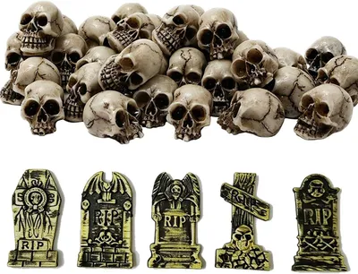 Obrázek produktu pro Miniatura sada dekorativních figurek, 25 kusů, vyrobených z pryskyřice, s realistickými detaily, ideální pro Halloween