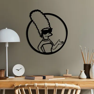 Immagine prodotto di Wallity, Sımpson 2, Accessorio decorativo da parete in metallo, Nero, 100 % METALLO, 33 x 33 cm