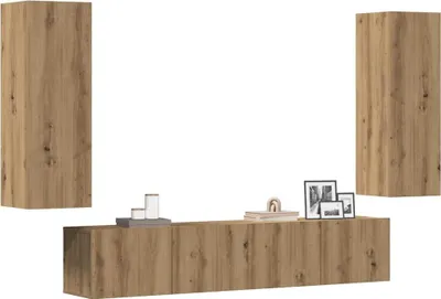 Produktbild von vidaXL TV-Wandschränke 4 Stk. Artisan-Eiche Holzwerkstoff