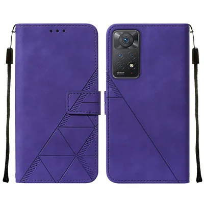 Obrázek produktu pro Flipové kožené pouzdro pro Xiaomi Redmi Note 11 Pro 5G / 4G peněženkový design pouzdro s embosováním, držákem karet a stojánkem Fialová
