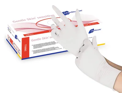 Produktbild von Meditrade Gentle Skin sensitive Latex Untersuchungshandschuhe Gr. S