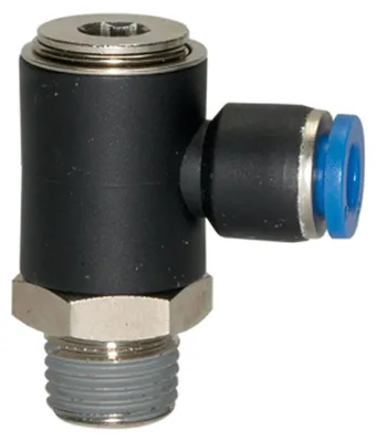 Produktbild von Riegler L-Steckverschraubung »Blaue Serie«, drehbar, R 3/8 a., L=31,9mm