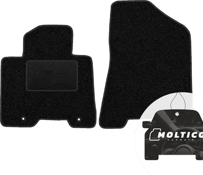 Produktbild von moto-MOLTICO Vorne Fußmatten Auto Velours Autoteppiche Schwarz Automatten Set 2-teilig passend für Hyundai Coupe II 2001-2007