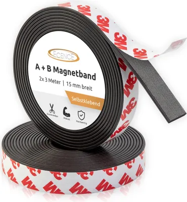 Produktbild von ECENCE Magnetband selbstklebend A+ B für Fliegengitter und Moskitonetze (3m + 3m) Magnetstreifen m