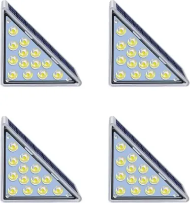 Produktbild von Solar Treppenbeleuchtung - LED Stufenleuchten 4er Set - IP67 wasserdicht - 3000K warmweiß - für Terrasse, Garten, Zaun, Deck
