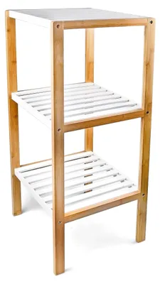 Image de Étagère de salle de bain en bambou avec 3 compartiments