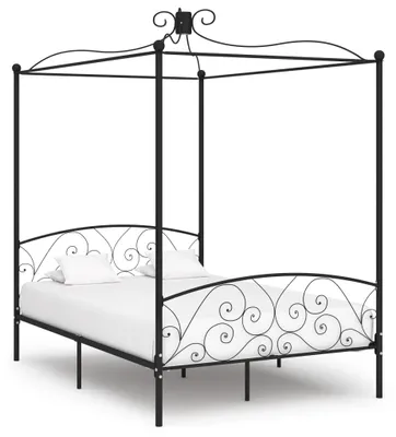 Produktbild von vidaXL Himmelbett-Gestell Schwarz Metall 120 x 200 cm