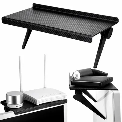 Zdjęcie produktu dla Półka Nakładana Uchwyt Na Monitor Tv Telewizor Uniwersalna Składana Carbon, Obraz wygenerowany przez AI