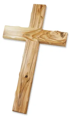 Olivenholz-Kreuz 25x15 cm, religiöses Wanddekor