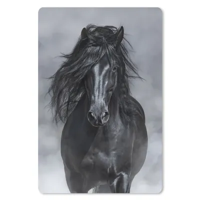 Produktbild von MuchoWow® Mauspad Mousepad Pferd - Grau - Schwarz 40x60 cm - Mousepads - Maus Mat - Pad - Mausunterlage - Schreibtisch Accesoire