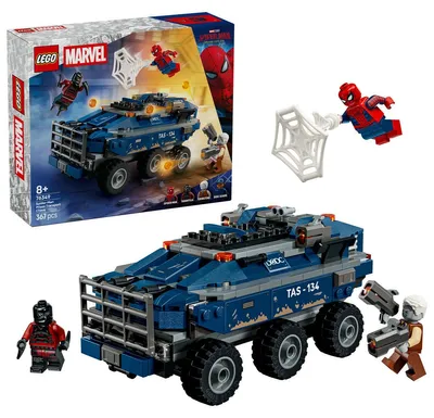 Zdjęcie produktu dla LEGO Pościg Spider-Mana za więźniarką, Zestaw do budowania, 8 lat(a), Plastik, 367 szt., 543 g