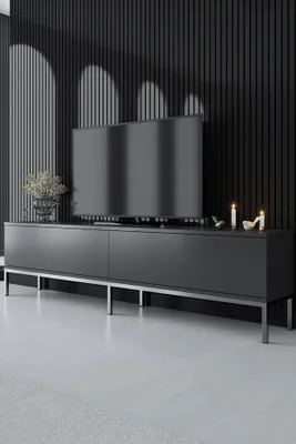 Produktbild von Skye Decor, Lord - Anthracite, Silver, TV-Ständer, 100 % MELAMINBESCHICHTETE SPANPLATTEN, Anthrazit, 180 x 30 x 47 cm