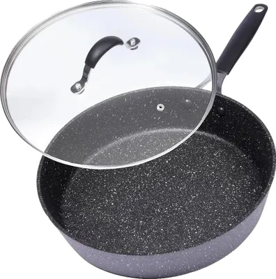 Immagine prodotto di Padella, rivestimento antiaderente, coperchio in vetro, nero
