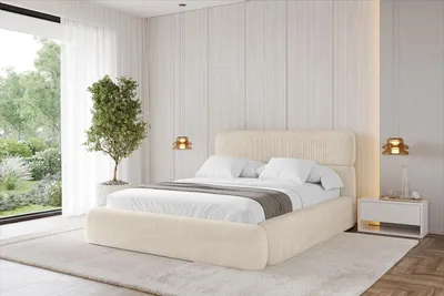 Produktbild von ALTDECOR Polsterbett mit Bettkasten - ENORA - 140x200 Beige - Bett mit Kopfteil, Boxbett ohne Matratze, Doppelbett mit Stauraum