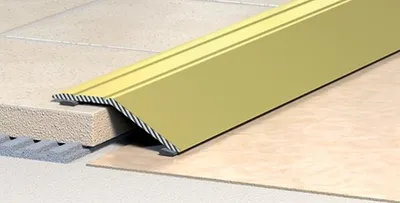 Produktbild von Übergangsprofil Teppichschiene Abschlussprofil Alu eloxiert gold B42 mm L900mm