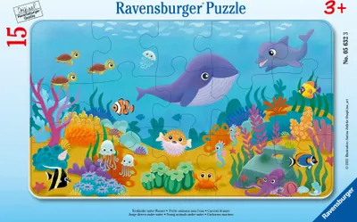 Produktbild von Ravensburger Kinderpuzzle - Tierkinder unter Wasser - 15 Teile Rahmenpuzzle für Kinder ab 3 Jahren