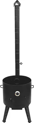 Produktbild von Feuerofen - KazanoFF mit Thermometer und langes Ofenrohr, für Kasan 22 Liter, Ø 49 cm