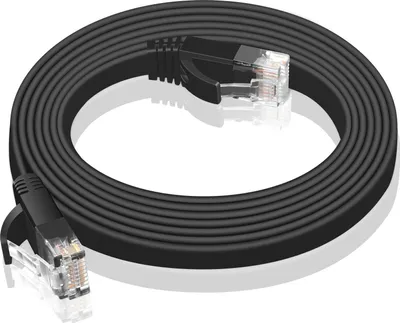 Obrázok produktu pre VERCO 5m CAT 6 sieťový kábel patch kábel plochý kábel RJ45 PC LAN kábel Ethernet plochý čierny