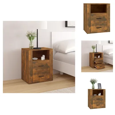 Zdjęcie produktu dla vidaXL Szafka nocna dąb wędzony 50x36x60 cm materiał drewnopochodny - Szafki nocne