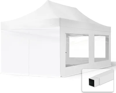Produktbild von TOOLPORT 3x6m Stahl Faltpavillon, inkl. 4 Seitenteile, weiß