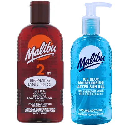 Produktbild von Malibu Sun Oil SPF2 200 ml + Gel nach der Bräunung von 200 ml