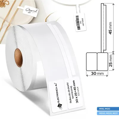 Zdjęcie produktu dla Etykiety samoprzylepne zamiennik do Phomemo M110 M200 M220 M221 30x25+45