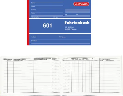 Produktbild von Herlitz Fahrtenbuch A6 40 Blatt 1 Stück