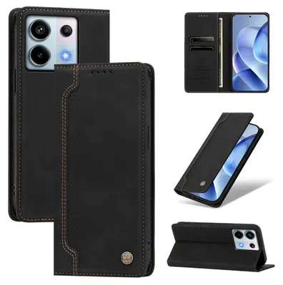 Produktbild von Handyhülle für Xiaomi Redmi Note 13 Pro 5G, Leder Wallet Klapphülle mit Standfunktion, Stoßfeste Schutzhülle Schwarz
