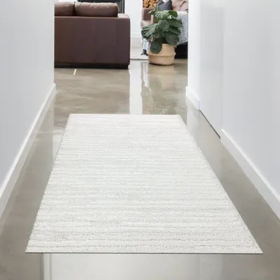 Immagine prodotto di Tappeto soggiorno camera da letto con diverse linee fantasia in grigio crema dimensioni - 80 x 150 cm