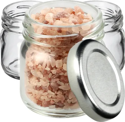 Produktbild von KADAX Einmachgläser mit Deckel "Halli", Marmeladengläser, Einweckgläser, 40 ml, Silber, 50 Stück