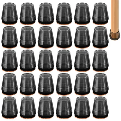30 Stuhlbeinschoner aus Silikon, rund, kratzfest, 15-25 mm