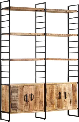 Image de Bibliothèque à 4 niveaux 124x30x180 cm Bois de manguier brut