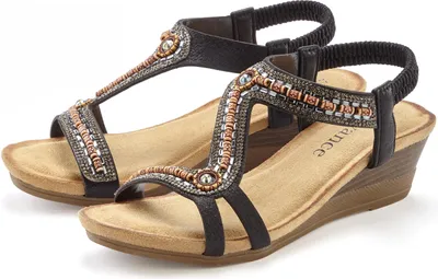 Produktbild von VIVANCE Sandalette Sommerschuh, offener Schuh, Sandale, Keilsandalette, schwarz Größe 38