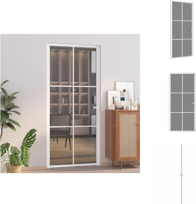 Produktbild von vidaXL Innentür 93x201,5 cm Weiß ESG-Glas und Aluminium - Haustüren