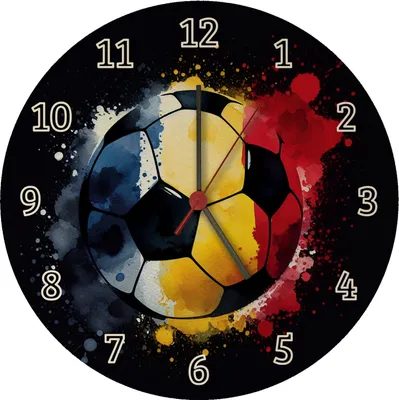 Produktbild von Fußball Rumänien Flagge Wanduhr aus MDF