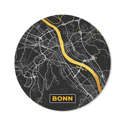 Produktbild von MuchoWow® Mauspad Mousepad Bonn - Stadtplan - Karte - Gold - Deutschland 50x50 cm - Mousepads - Maus Mat - Pad - Mausunterlage - Vinyl