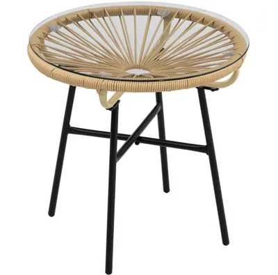 Produktbild von Gartentisch,Glas, Kaffeetisch Balkontisch 50 cm x 50 cm x 50 cm