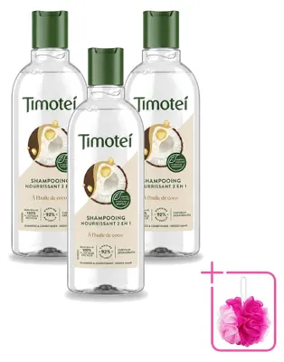 Obrázek produktu pro 3 x Šampon Timotei 2 v 1, výživný - 300 ml - Balení s výhodou - 3 kusy