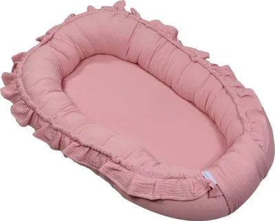 Produktbild von MamaLoes Babynest Soft Baumwolle Ruffle Hellrosa Design
