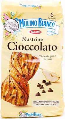 Produktbild von 12x Mulino Bianco Nastrine Cioccolato kekse kuchen mit zartem Birnengeschmack, süßer Snack für zwischendurch 240g