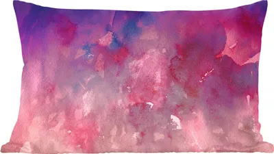 Produktbild von MuchoWow® Zierkissen Sofakissen Wohnzimmer Dekokissen 50x30 cm Aquarell - Rosa - Rot - Wohnzimmerdekoration - Polster mit Photo