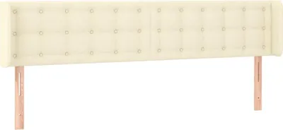 Produktbild von vidaXL Kopfteil mit Ohren Creme 203x16x78/88 cm Kunstleder