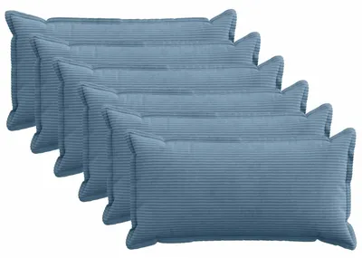 Obrázok produktu pre vidaXL Vankúšový poťah, 6 ks, modrá farba, materiál: cord, rozmer 40 x 80 cm