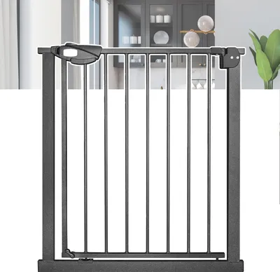 Obrázek produktu pro JOIEYOU schodišťová brána 70 cm dveřní brána bez vrtání N Stop Bezpečnostní dveře a schodišťová brána s automatickým zavíráním dětská bezpečnostní brána dveřní brána psi dětská bezpečnostní brána, pro 75-85 cm (černá)