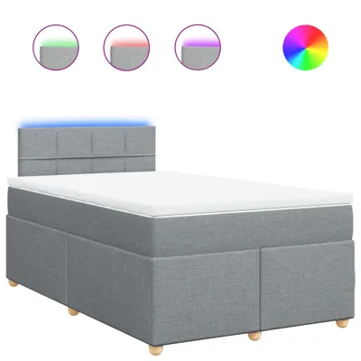 Produktbild von vidaXL Boxspringbett mit Matratze Hellgrau 120x200 cm Stoff