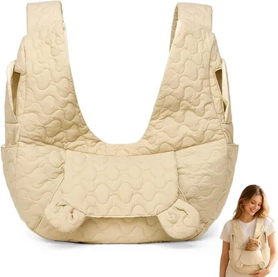 Produktbild von Hunde-Tragetasche Hundetragetasche für kleine Hunde bis 10 kg, verstellbarer Hunderucksack und Tragetasche mit gepolstertem Schultergurt, Vordertasche