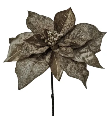 Produktbild von Kunstblume POINSETTIE 56cm. "Samt Seide" Weihnachtsstern BRAUN