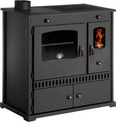 Produktbild von Küchenofen Holzherd Perfect ECO schwarz, linke Version - 7 kW Dauerbrandherd