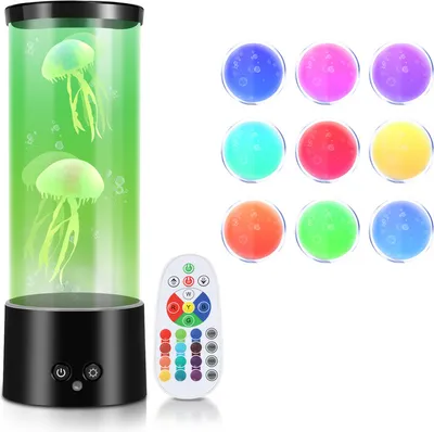 Immagine prodotto di SWANEW LED Meduse luci notturne Lava Lampada da tavolo Lampada creativa da camera da letto RGB Artificiale